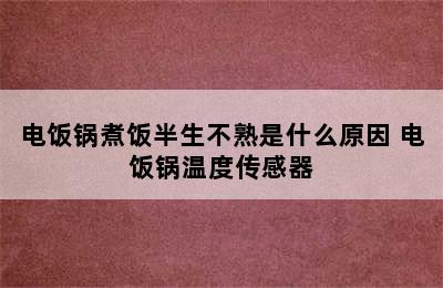 电饭锅煮饭半生不熟是什么原因 电饭锅温度传感器